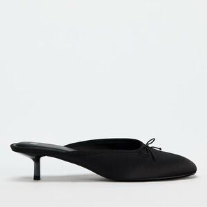 Zara Black Women's Mules with Bow Detail